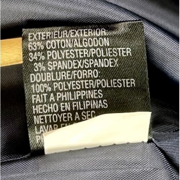 Tahari Arthur S Levine Petite 6P Navy Jacket Women's Long Coat Contrast Stitch - Picture 5 of 7